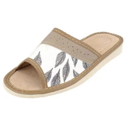 Karvia - Slipper - Aus Rindsleder - Mit Blattmuster