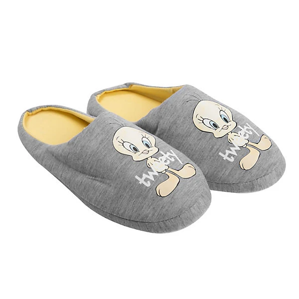 Looney Tunes Hausschuhe - Tweety Puschen Pantoffeln Slipper Hausschuhe - Grau 3 Looney Tunes Hausschuhe - Tweety Puschen Pantoffeln Slipper Hausschuhe - Grau