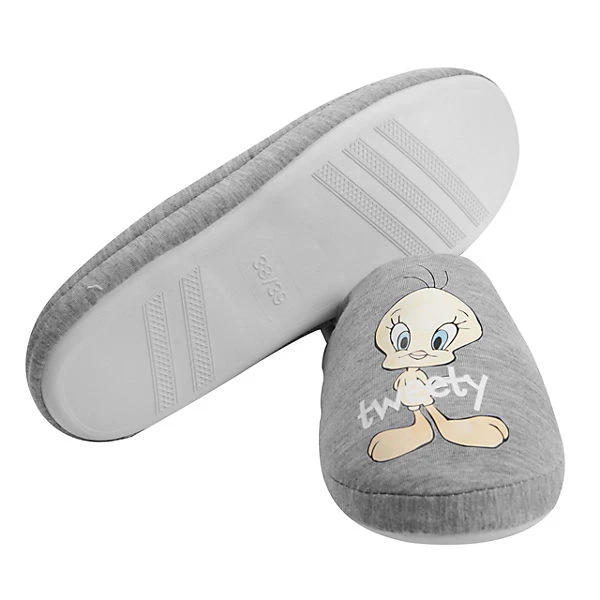 Looney Tunes Hausschuhe - Tweety Puschen Pantoffeln Slipper Hausschuhe - Grau 5 Looney Tunes Hausschuhe - Tweety Puschen Pantoffeln Slipper Hausschuhe - Grau – Bild 3