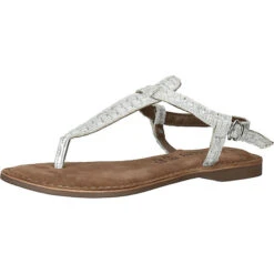 Lazamani Zehensteg T-Steg-Sandalen - Silber