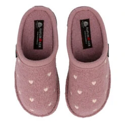 Haflinger Flair Valentine Pantoffeln Aus Gewalkter Wolle Herzmotiv Unisex -Mode-Sandalen-Shop 30135198 03