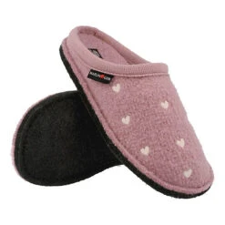 Haflinger Flair Valentine Pantoffeln Aus Gewalkter Wolle Herzmotiv Unisex -Mode-Sandalen-Shop 30135198 07