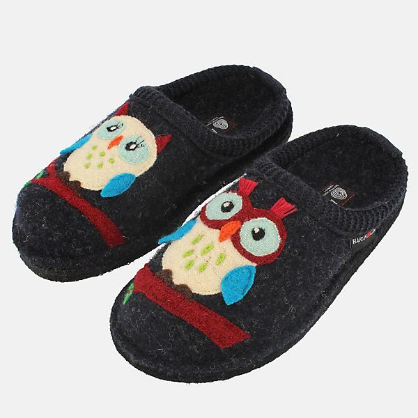 Haflinger Flair Olivia Pantoffeln Aus Gewalkter Wolle Eulenmotiv Unisex - Cognac 3 Haflinger Flair Olivia Pantoffeln Aus Gewalkter Wolle Eulenmotiv Unisex - Cognac