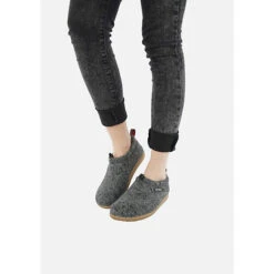 Giesswein Damen Hüttenschuhe Geschlossene Hausschuhe - Grau -Mode-Sandalen-Shop 7274302 09