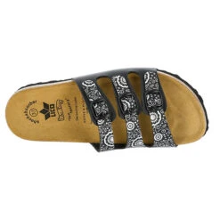 LICO Pantolette Bioline Flower Hausschuhe - Schwarz -Mode-Sandalen-Shop 8299659 05