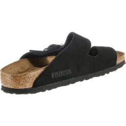 Birkenstock Arizona Weichbettung Veloursleder Pantoletten Schmal - Schwarz -Mode-Sandalen-Shop 8532851 05